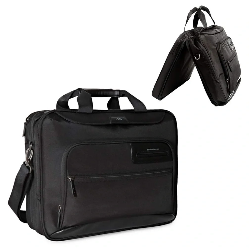 Brenthaven Elliott Deluxe Black Buisness Bag w/ Crossbody Strap